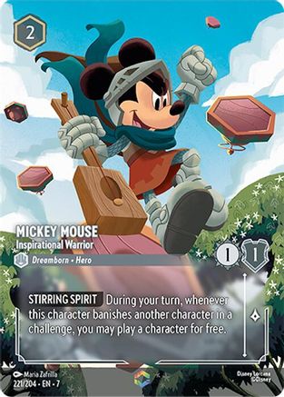 Mickey Mouse - Inspirational Warrior (Enchanted) (221/204) [Archazias Island] Holofoil Lorcana Single Disney