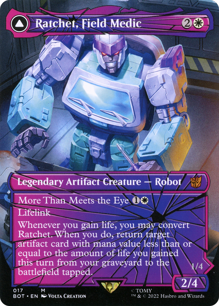 Ratchet, Field Medic (Shattered Glass) (BOT-017) [Transformers] (Borderless) Foil MTG Single Wizards of the Coast