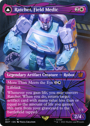 Ratchet, Field Medic (Shattered Glass) (BOT-017) [Transformers] (Borderless) Foil MTG Single Wizards of the Coast
