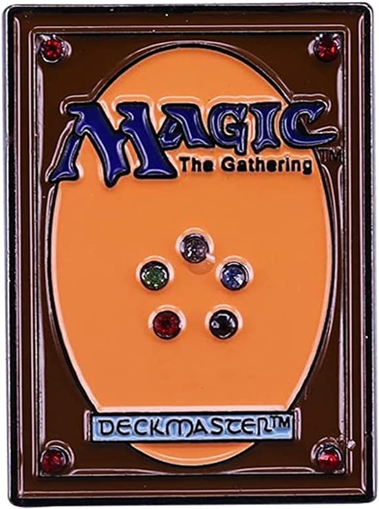 Magic Card Back Pin w/Rhinestone Mana Symbols Stickers, Pins & Patches Taps Games