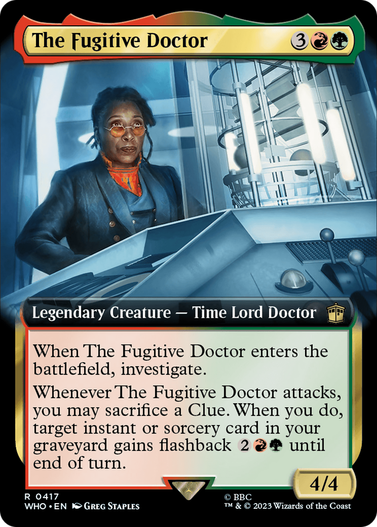 The Fugitive Doctor (WHO-417) [Doctor Who] (Extended Art) Foil MTG Single Wizards of the Coast