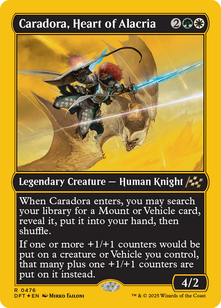 Caradora, Heart of Alacria (First-Place Foil) (DFT-476) [Aetherdrift] Foil MTG Single Wizards of the Coast