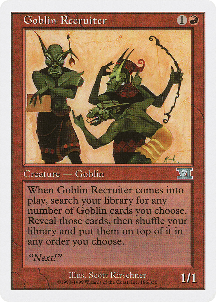 Goblin Recruiter (6ED-186) [Classic Sixth Edition] MTG Single Wizards of the Coast