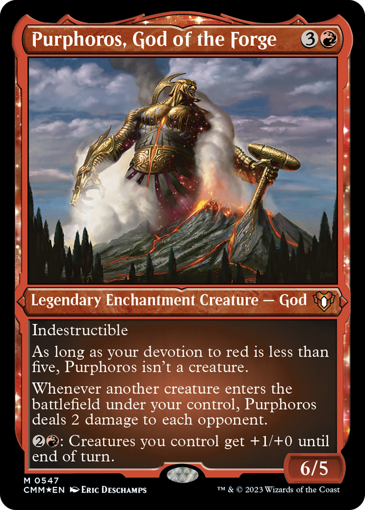 Purphoros, God of the Forge (CMM-547) [Commander Masters] Etched Foil MTG Single Wizards of the Coast