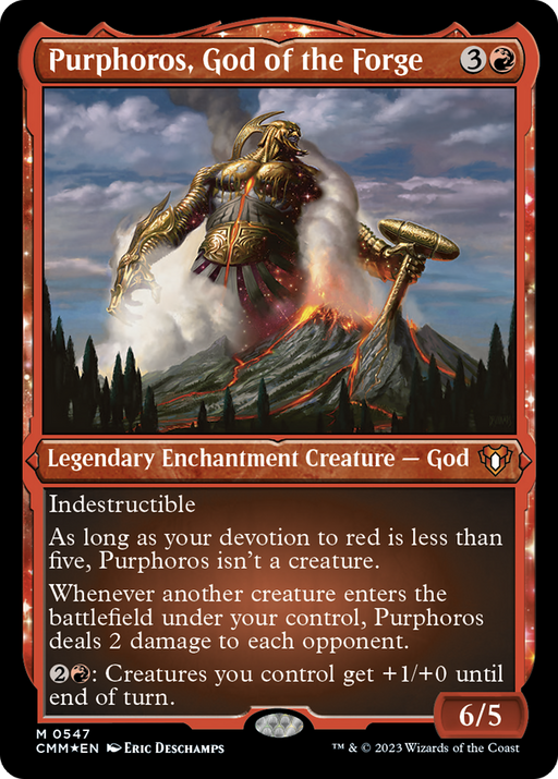 Purphoros, God of the Forge (CMM-547) [Commander Masters] Etched Foil MTG Single Wizards of the Coast