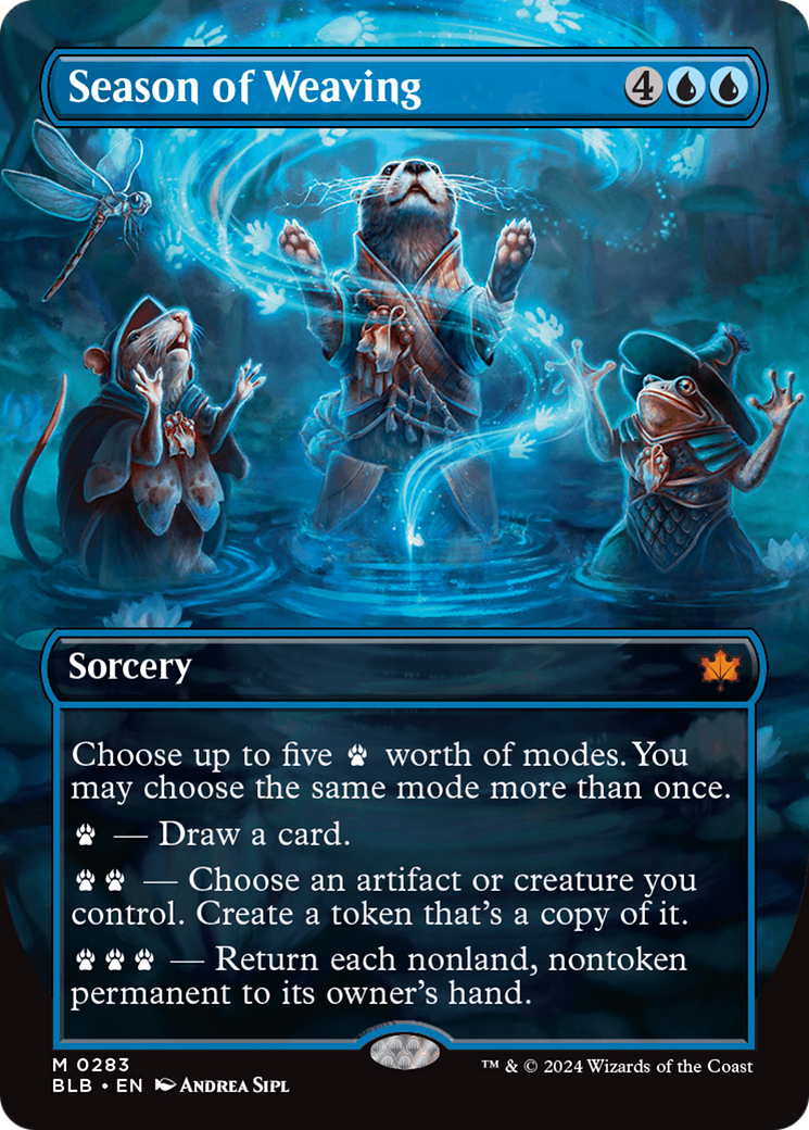 Season of Weaving (BLB-283) [Bloomburrow] (Showcase) (Borderless) Foil MTG Single Wizards of the Coast