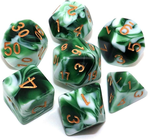 Seriously Good Dice: Fantastic Marble 7 Die Set "Foggy Forest" Dice & Gaming Accessories Taps Imports