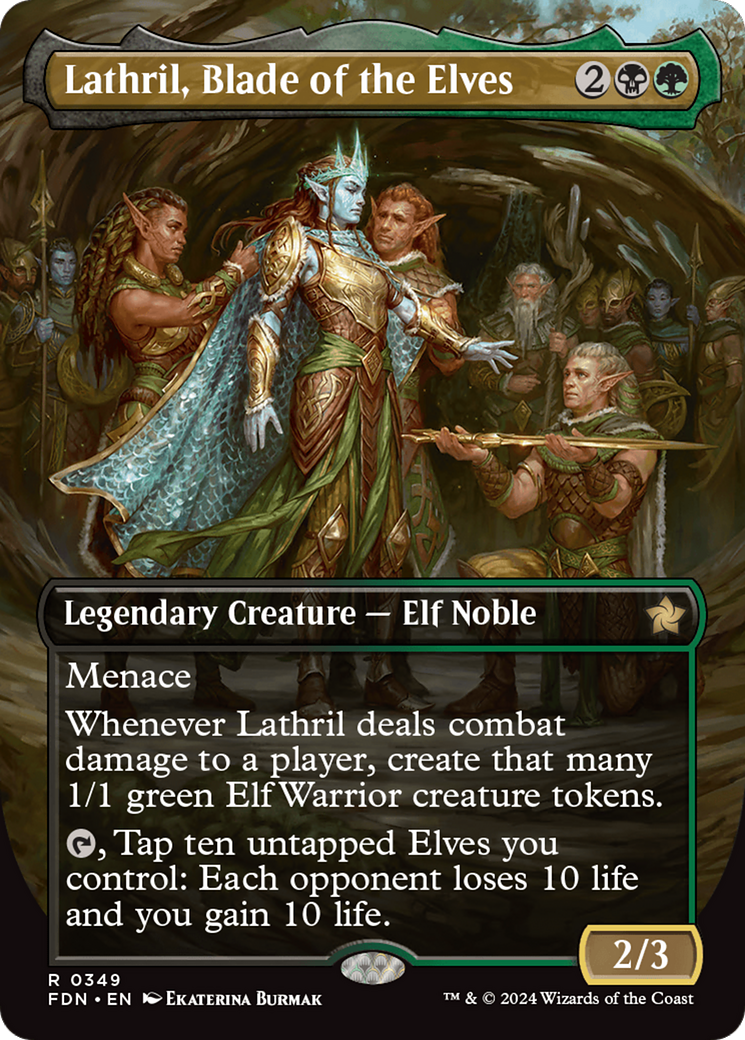 Lathril, Blade of the Elves (FDN-349) [Foundations] (Borderless) Foil MTG Single Wizards of the Coast