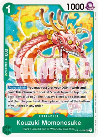 Kouzuki Momonosuke (028) (OP10-028) [Royal Blood Release Event Cards] One Piece Single Bandai