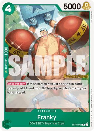 Franky (034) (OP10-034) [Royal Blood Release Event Cards] One Piece Single Bandai