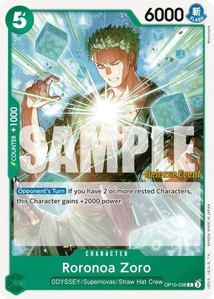 Roronoa Zoro (038) (OP10-038) [Royal Blood Release Event Cards] One Piece Single Bandai