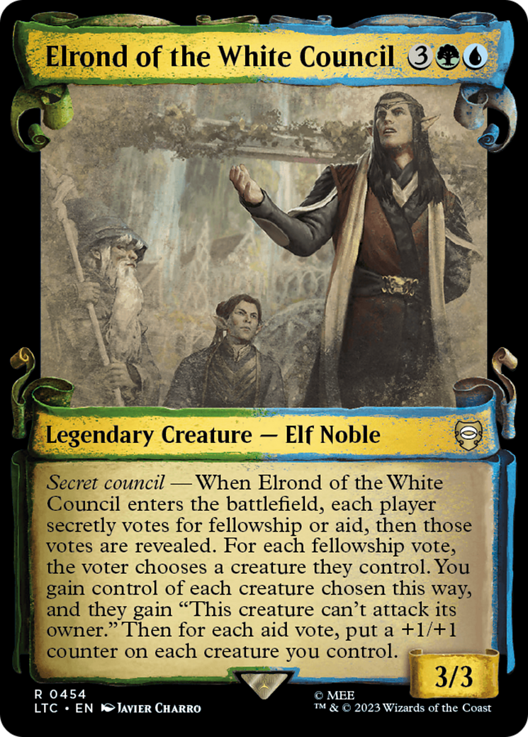 Elrond of the White Council (LTC-454) [Tales of Middle-earth Commander] (Showcase) Foil MTG Single Wizards of the Coast