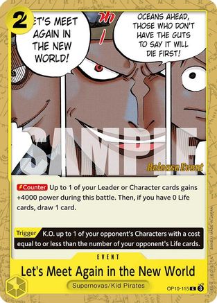 Let's Meet Again in the New World (OP10-115) [Royal Blood Release Event Cards] One Piece Single Bandai