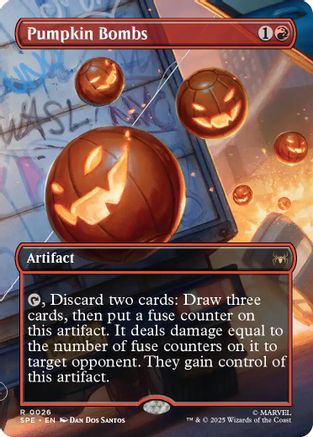 Pumpkin Bombs (Borderless) (SPE, MAR-026) [Marvel's Spider-Man: Eternal-Legal] MTG Single Wizards of the Coast