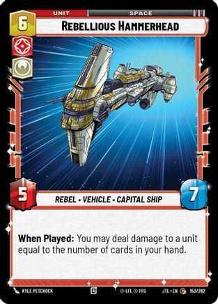 Rebellious Hammerhead (153/262) [Jump to Lightspeed] Star Wars: Unlimited Single Disney