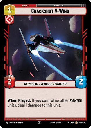 Crackshot V-Wing (158/262) [Jump to Lightspeed] Star Wars: Unlimited Single Disney