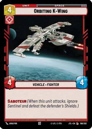 Orbiting K-Wing (166/262) [Jump to Lightspeed] Star Wars: Unlimited Single Disney