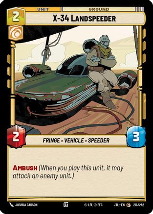 X-34 Landspeeder (214/262) [Jump to Lightspeed] Star Wars: Unlimited Single Disney