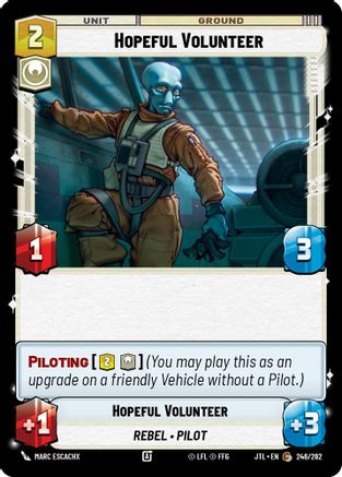 Hopeful Volunteer (246/262) [Jump to Lightspeed] Star Wars: Unlimited Single Disney