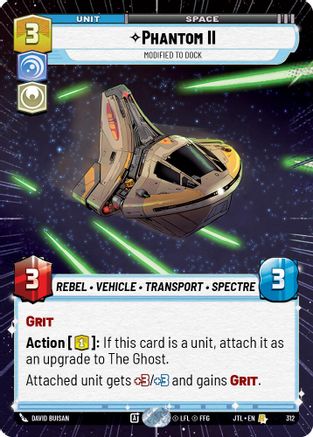 Phantom II - Modified to Dock (Hyperspace) (312) [Jump to Lightspeed] Star Wars: Unlimited Single Disney