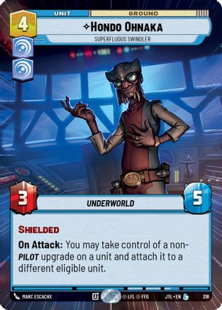 Hondo Ohnaka - Superfluous Swindler (Hyperspace) (318) [Jump to Lightspeed] Star Wars: Unlimited Single Disney