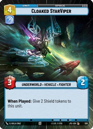 Cloaked StarViper (Hyperspace) (329) [Jump to Lightspeed] Star Wars: Unlimited Single Disney