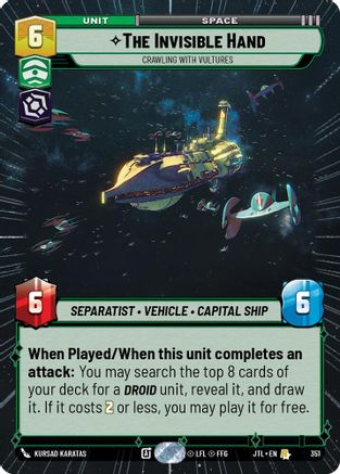 The Invisible Hand - Crawling With Vultures (Hyperspace) (351) [Jump to Lightspeed] Star Wars: Unlimited Single Disney