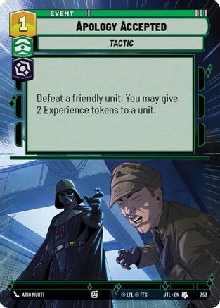 Apology Accepted (Hyperspace) (353) [Jump to Lightspeed] Star Wars: Unlimited Single Disney