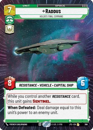 Raddus - Holdo's Final Command (Hyperspace) (366) [Jump to Lightspeed] Star Wars: Unlimited Single Disney
