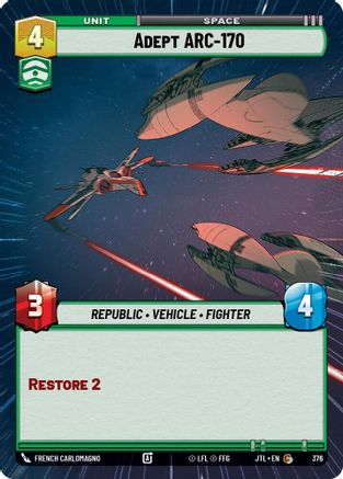 Adept ARC-170 (Hyperspace) (376) [Jump to Lightspeed] Star Wars: Unlimited Single Disney