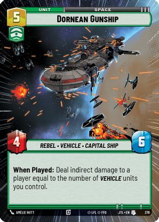 Dornean Gunship (Hyperspace) (378) [Jump to Lightspeed] Star Wars: Unlimited Single Disney