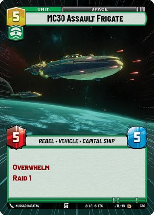 MC30 Assault Frigate (Hyperspace) (380) [Jump to Lightspeed] Star Wars: Unlimited Single Disney