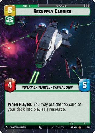 Resupply Carrier (Hyperspace) (381) [Jump to Lightspeed] Star Wars: Unlimited Single Disney