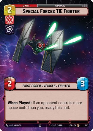 Special Forces TIE Fighter (Hyperspace) (397) [Jump to Lightspeed] Star Wars: Unlimited Single Disney