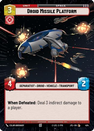 Droid Missile Platform (Hyperspace) (424) [Jump to Lightspeed] Star Wars: Unlimited Single Disney