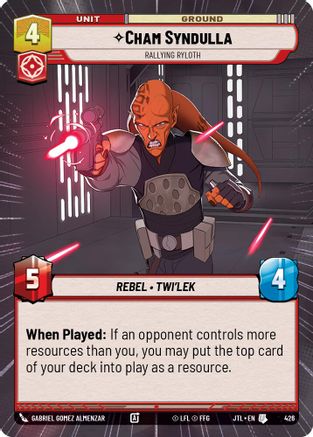 Cham Syndulla - Rallying Ryloth (Hyperspace) (426) [Jump to Lightspeed] Star Wars: Unlimited Single Disney