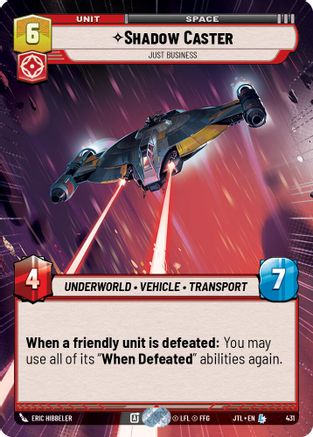 Shadow Caster - Just Business (Hyperspace) (431) [Jump to Lightspeed] Star Wars: Unlimited Single Disney