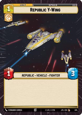 Republic Y-Wing (Hyperspace) (474) [Jump to Lightspeed] Star Wars: Unlimited Single Disney