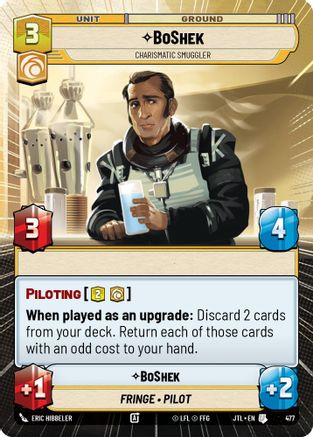 BoShek - Charismatic Smuggler (Hyperspace) (477) [Jump to Lightspeed] Star Wars: Unlimited Single Disney