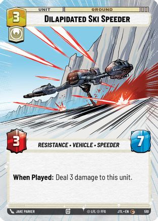 Dilapidated Ski Speeder (Hyperspace) (510) [Jump to Lightspeed] Star Wars: Unlimited Single Disney