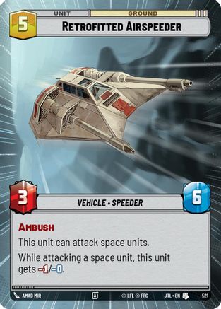Retrofitted Airspeeder (Hyperspace) (521) [Jump to Lightspeed] Star Wars: Unlimited Single Disney