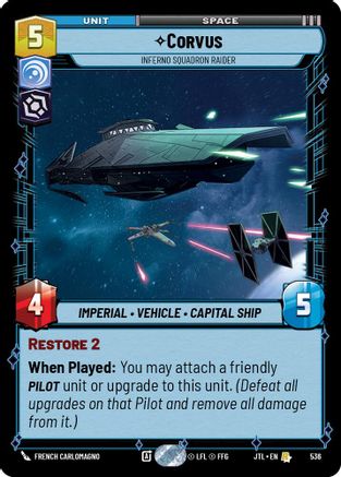 Corvus - Inferno Squadron Raider (Foil) (536) [Jump to Lightspeed] Foil Star Wars: Unlimited Single Disney