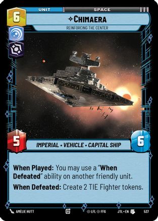 Chimaera - Reinforcing the Center (Foil) (537) [Jump to Lightspeed] Foil Star Wars: Unlimited Single Disney