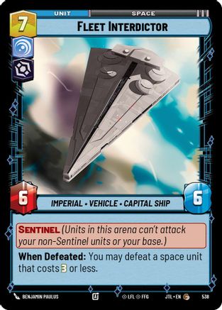 Fleet Interdictor (Foil) (538) [Jump to Lightspeed] Foil Star Wars: Unlimited Single Disney
