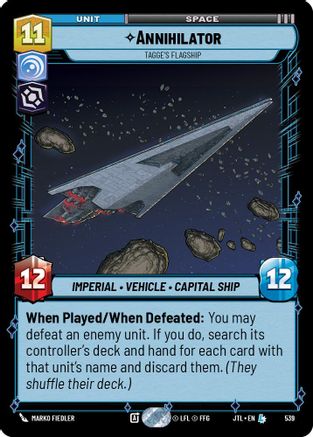 Annihilator - Tagge's Flagship (Foil) (539) [Jump to Lightspeed] Foil Star Wars: Unlimited Single Disney