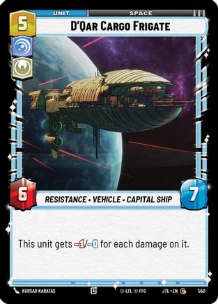 D'Qar Cargo Frigate (Foil) (550) [Jump to Lightspeed] Foil Star Wars: Unlimited Single Disney