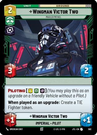 Wingman Victor Two - Mauler Mithel (Foil) (582) [Jump to Lightspeed] Foil Star Wars: Unlimited Single Disney