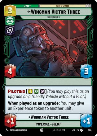 Wingman Victor Three - Backstabber (Foil) (584) [Jump to Lightspeed] Foil Star Wars: Unlimited Single Disney