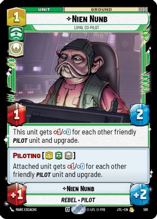 Nien Nunb - Loyal Co-Pilot (Foil) (591) [Jump to Lightspeed] Foil Star Wars: Unlimited Single Disney