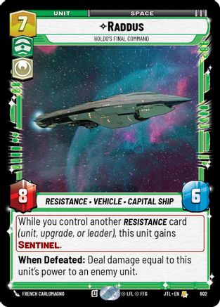 Raddus - Holdo's Final Command (Foil) (602) [Jump to Lightspeed] Foil Star Wars: Unlimited Single Disney